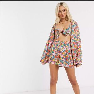 ASOS Floral Bra Top and Shorts Summer Set